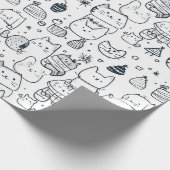Süßes Winter-Weihnachts-Doodle-Muster (1) Geschenkpapier (Ecke)