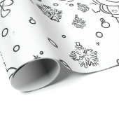 Süßes Winter-Weihnachts-Doodle-Muster (2) Geschenkpapier (Rolleneckpunkt)