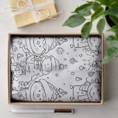 Süßes Winter-Weihnachts-Doodle-Muster (2) Seidenpapier (Geschenk)