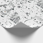 Süßes Winter-Weihnachts-Doodle-Muster (4) Geschenkpapier (Ecke)
