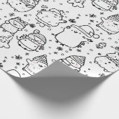 Süßes Winter-Weihnachts-Doodle-Muster (5) Geschenkpapier (Ecke)