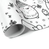 Süßes Winter-Weihnachts-Doodle-Muster (5) Geschenkpapier (Rolleneckpunkt)