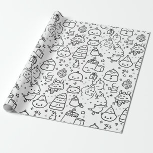 Süßes Winter-Weihnachts-Doodle-Muster (6) Geschenkpapier