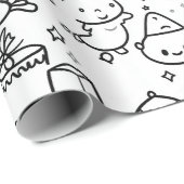 Süßes Winter-Weihnachts-Doodle-Muster (6) Geschenkpapier (Rolleneckpunkt)