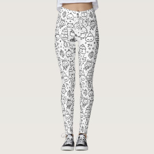 Süßes Winter-Weihnachts-Doodle-Muster (6) Leggings