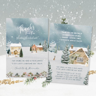 Süßes Winter-Wunderland-Aquarell-Baby-Shower Dankeskarte