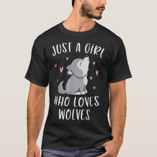Süßes Wolf-Shirt für Mädchen, einfach ein Mädchen T-Shirt