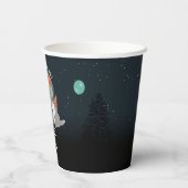 Süßes Wolfspack Waldmond Heulender Geburtstag Pappbecher (Rückseite)