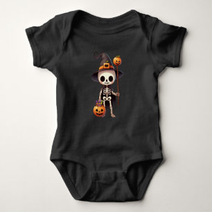 Süßes, wunderliches Halloween-Skelett Baby Strampler