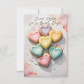 Süßes wünscht herzförmige Kekse Karte (Vorderseite)