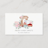 Süßes Wüstengebäck Wasserfarben Blüte Visitenkarte (Vorderseite)