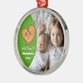 Süßes XmaS Lebkuchen Herz essbar-Foto-grün Ornament Aus Metall (Links)