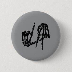 Süßes Y Los Angeles Handzeichen Skelett La Geschen Button