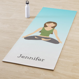 Süßes Yoga-Mädchen in Lotus-Pose & benutzerdefinie Yogamatte