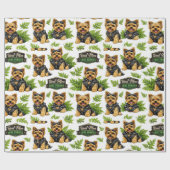 Süßes Yorkie-Biker-Muster Geschenkpapier (Flach)