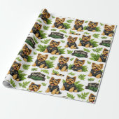 Süßes Yorkie-Biker-Muster Geschenkpapier (Ungerollt)