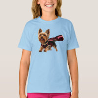 Süßes Yorkie-Superhelden-Kinder-T-Shirt