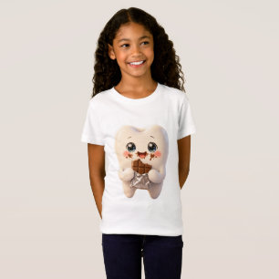 Süßes Zahn-Schokolade-essen Kawaii-Kinder-T-Shirt T-Shirt