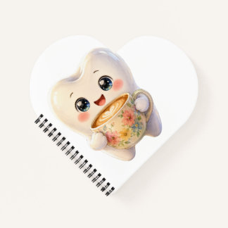 Süßes Zahnarzt-Kaffeeliebhaber-Kawaii-Charakter-No Notizblock