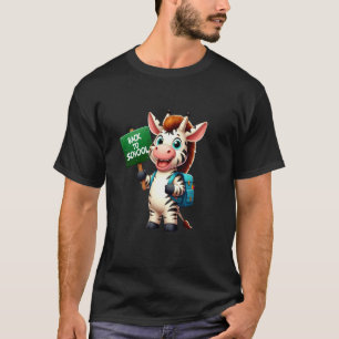 Süßes Zebra Glücklicher erster Schultag Lehrer Sch T-Shirt