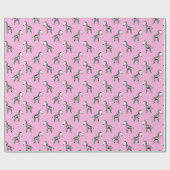 Süßes Zebra rosa Geschenkpapier (Flach)