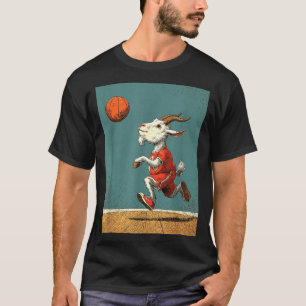 Süßes Ziegen-Tier Lustiges Basketball T-Shirt