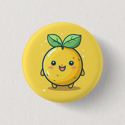 Süßes Zitronenthema Button (Vorderseite)