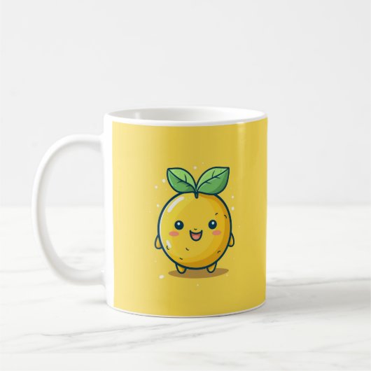 Süßes Zitronenthema Kaffeetasse (Links)