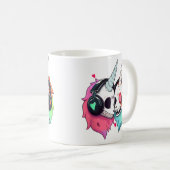 Süßes Zombie-Einhorn-Dj-Edm-Rave Kaffeetasse (VorderseiteRechts)