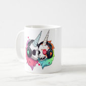 Süßes Zombie-Einhorn-Dj-Edm-Rave Kaffeetasse (Vorderseite Links)