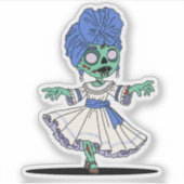 Süßes Zombie-kubanisches Mädchen Aufkleber (Vorderseite)