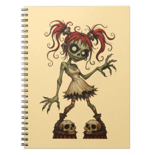 Süßes Zombie-Mädchen Spiral-Foto-Notizbuch Notizblock