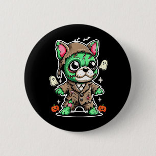 Süßes Zombie-Welpenkostüm für Halloween - Hund Button