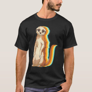 Süßes Zoo-Tier Afrika-Safari Erdmännchen Retro Erd T-Shirt