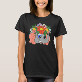 Süßes Zoo-Tier  Gartenblumen Afrika Safari Elefant T-Shirt