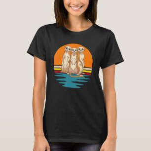 Süßes Zootier Afrika Safari Retro Erdmännchen 1 T-Shirt