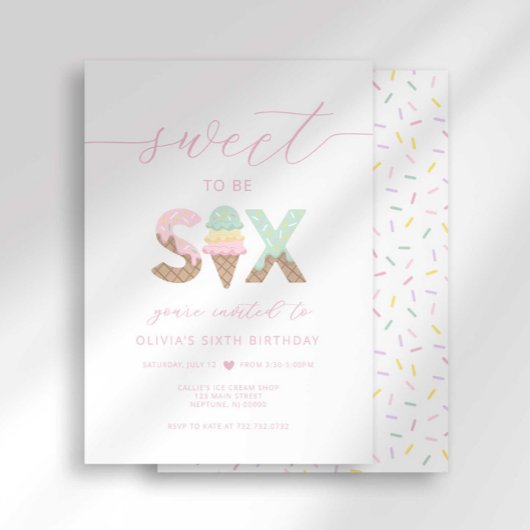 Süßes zu 6 Eiscreme-Party Einladung