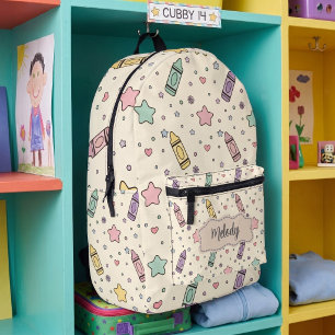 Süßes Zur Schule Wachsmalstift Muster  Bedruckter Rucksack