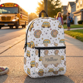 Süßes Zurück zur Schule Bus Muster Bedruckter Rucksack