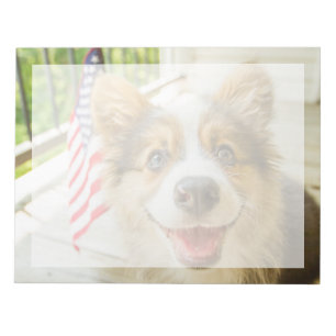 Süßeste Babytierchen   Patriotischer Corgi-Welpe Notizblock