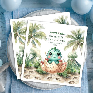Süßeste Dino-Schlüpflinge bald Baby-Party Serviett Serviette
