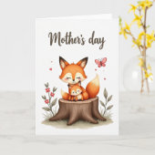 Süßeste Fuchs Muttertagskarte Karte (Gelbe Blume)
