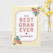 Süßeste Gran Florale Karte (Gelbe Blume)
