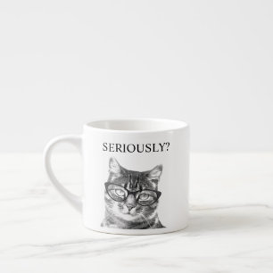 Süßeste Katze mit ernster Brille individuell Espressotasse
