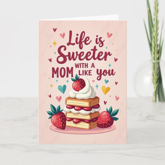 Süßeste Mama Erdbeerkarte Karte (Vorderseite)