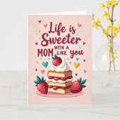 Süßeste Mama Erdbeerkarte Karte (Gelbe Blume)