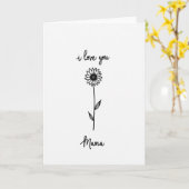 Süßeste Mama handgezeichnete Karte (Gelbe Blume)