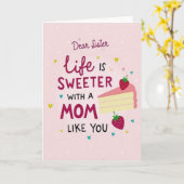 Süßeste Mutter Schwester Kuchen Kunst Karte (Gelbe Blume)