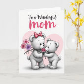 Süßeste Muttertags-Karte mit Bären Karte (Gelbe Blume)