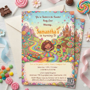 Süßeste Party aller Zeiten Candyland Mädchen 5. Ge Einladung